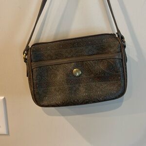 Vintage Liz Claiborne paisley brown/neutral tone shoulder bag - GUC